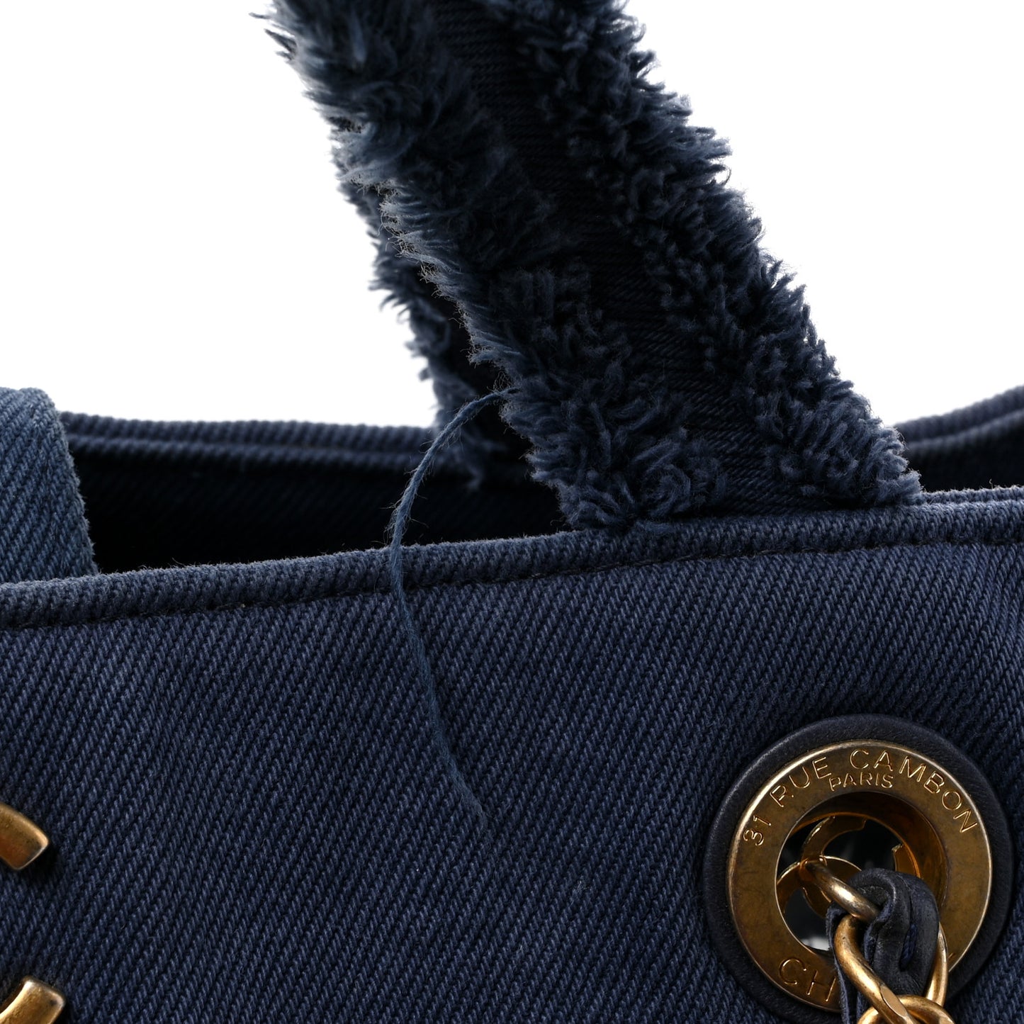 Denim Chevron Coco Tote Navy