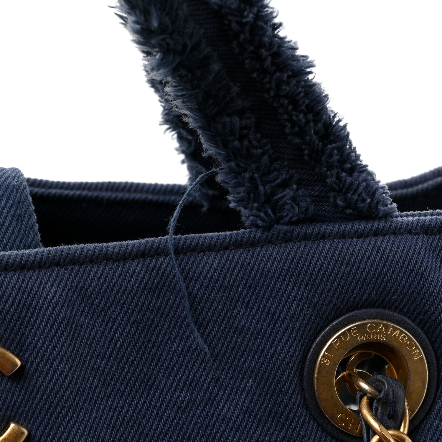 Chanel Denim Chevron Coco Tote Navy 12 of 12