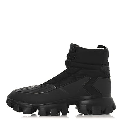 Prada Rubber Technical Knit Fabric Mens Cloudbust Thunder Boots 9 Black 1 of 8