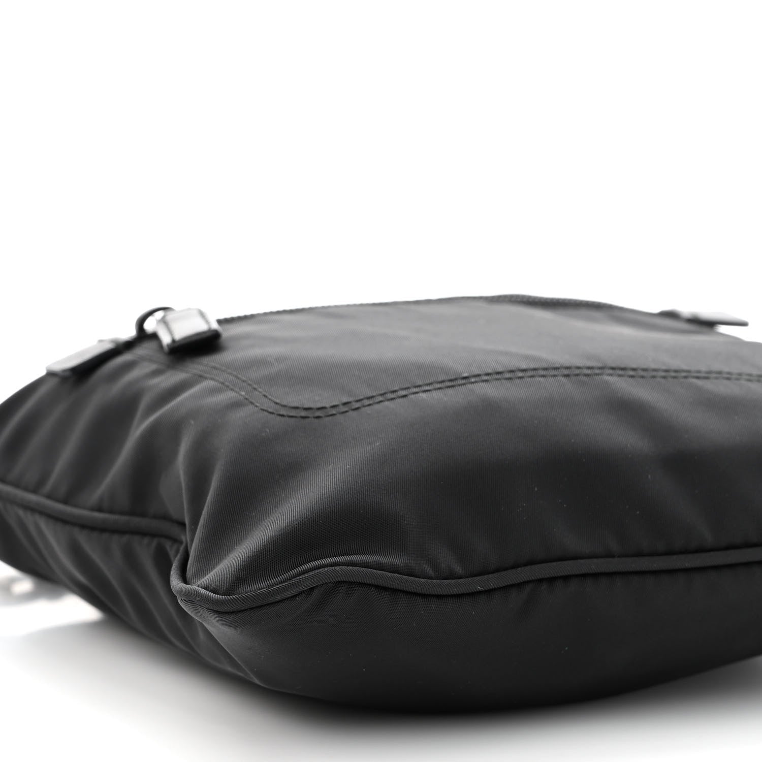 Prada Nylon Saffiano Flat Messenger Bag Black 7 of 9