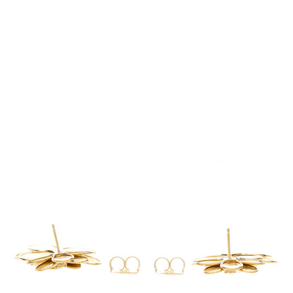 Marco Bicego 18K Yellow Gold Diamond Flower Statement Earrings 3 of 4