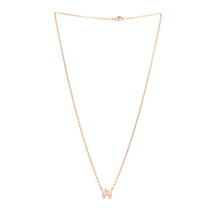 Hermes Lacquered Rose Gold Mini Pop H Pendant Necklace Rose Dragee 3 of 6