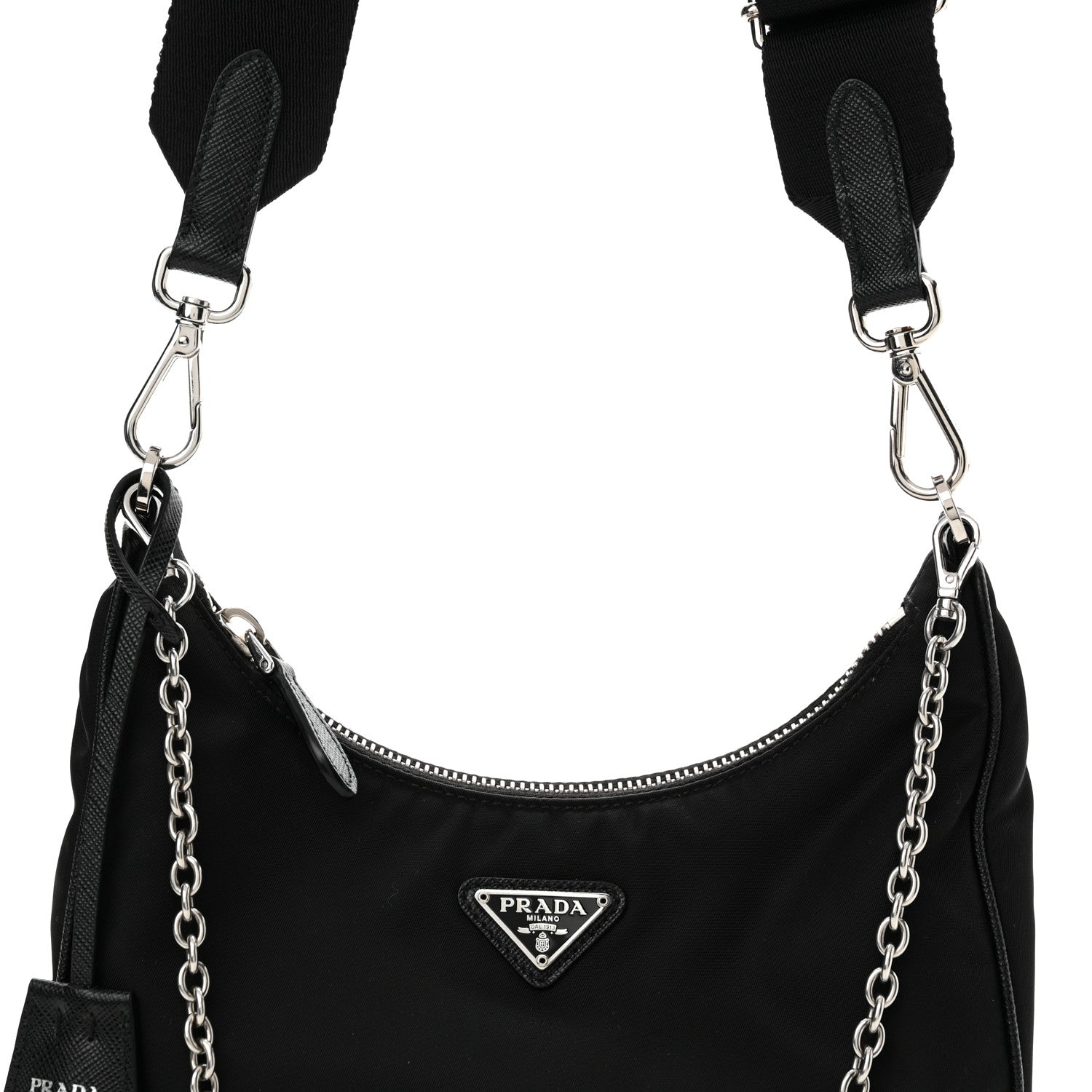 Prada Nylon Re-Edition 2005 Shoulder Bag Black 8 of 10