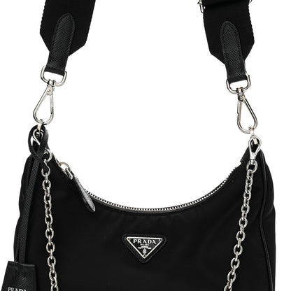 Prada Nylon Re-Edition 2005 Shoulder Bag Black 8 of 10