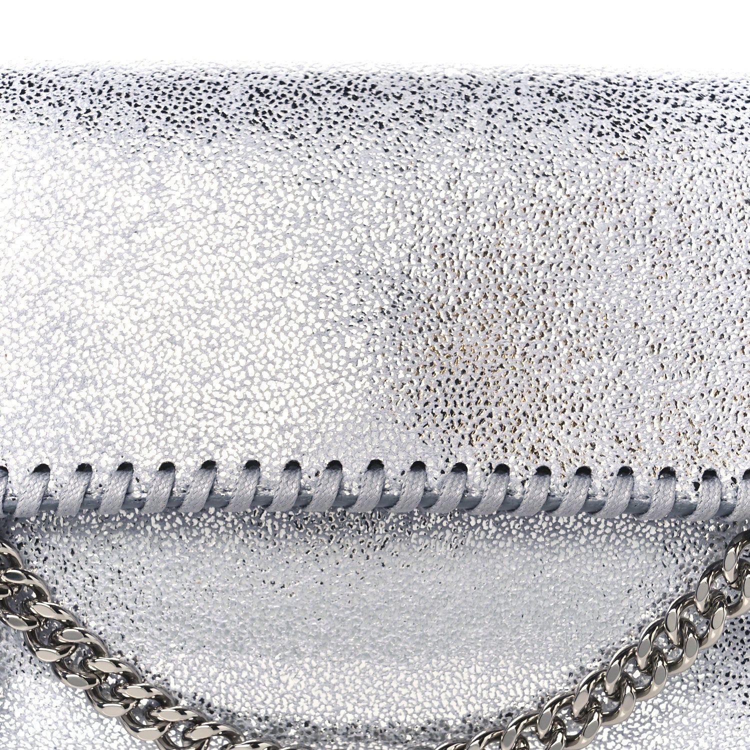 Stella McCartney Metallic Shaggy Deer Mini Falabella Crossbody Bag Silver 9 of 11
