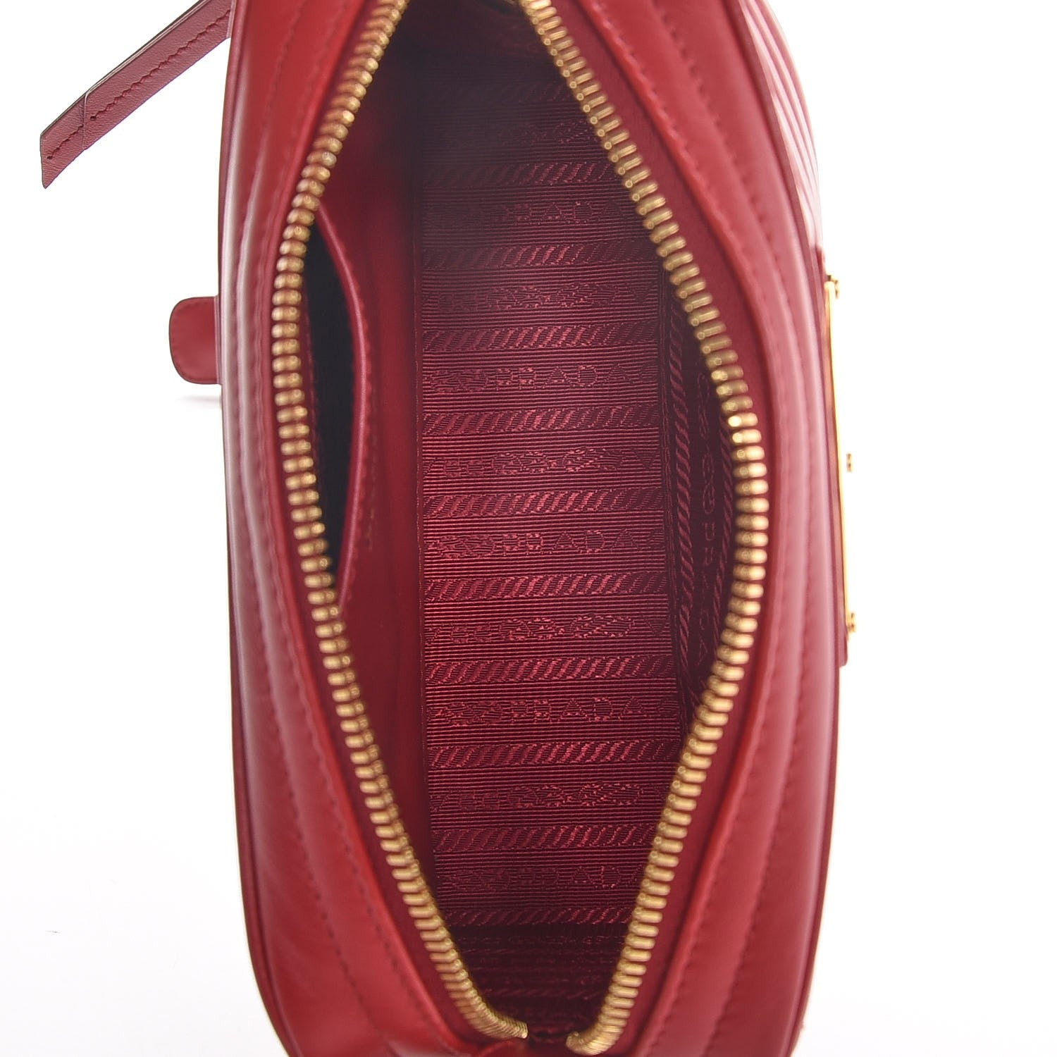 Prada Soft Calfskin Bandoliera Crossbody Bag Fuoco 5 of 7