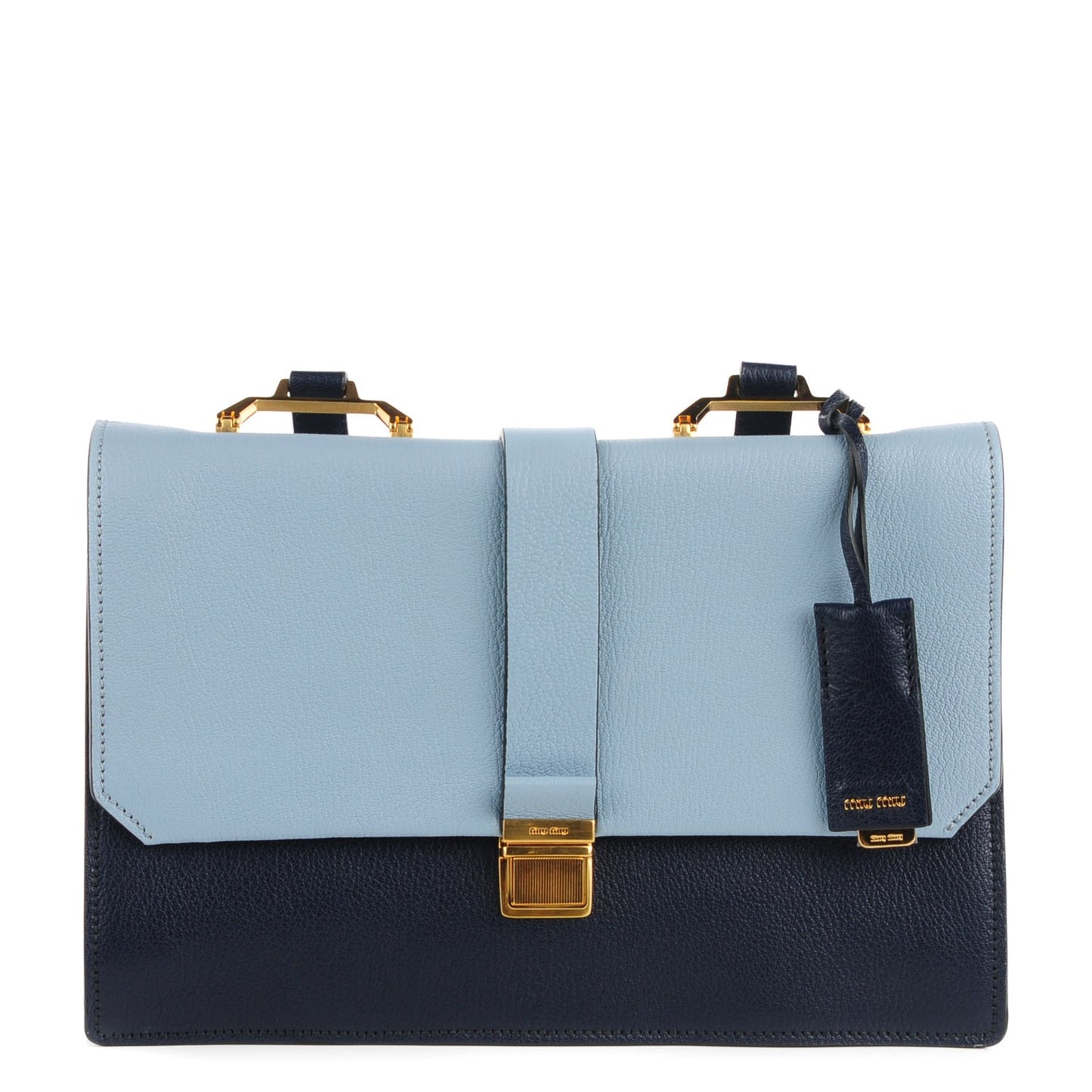 Goatskin Bandoliera Madras Bi-Color Shoulder Bag Cielo Baltico