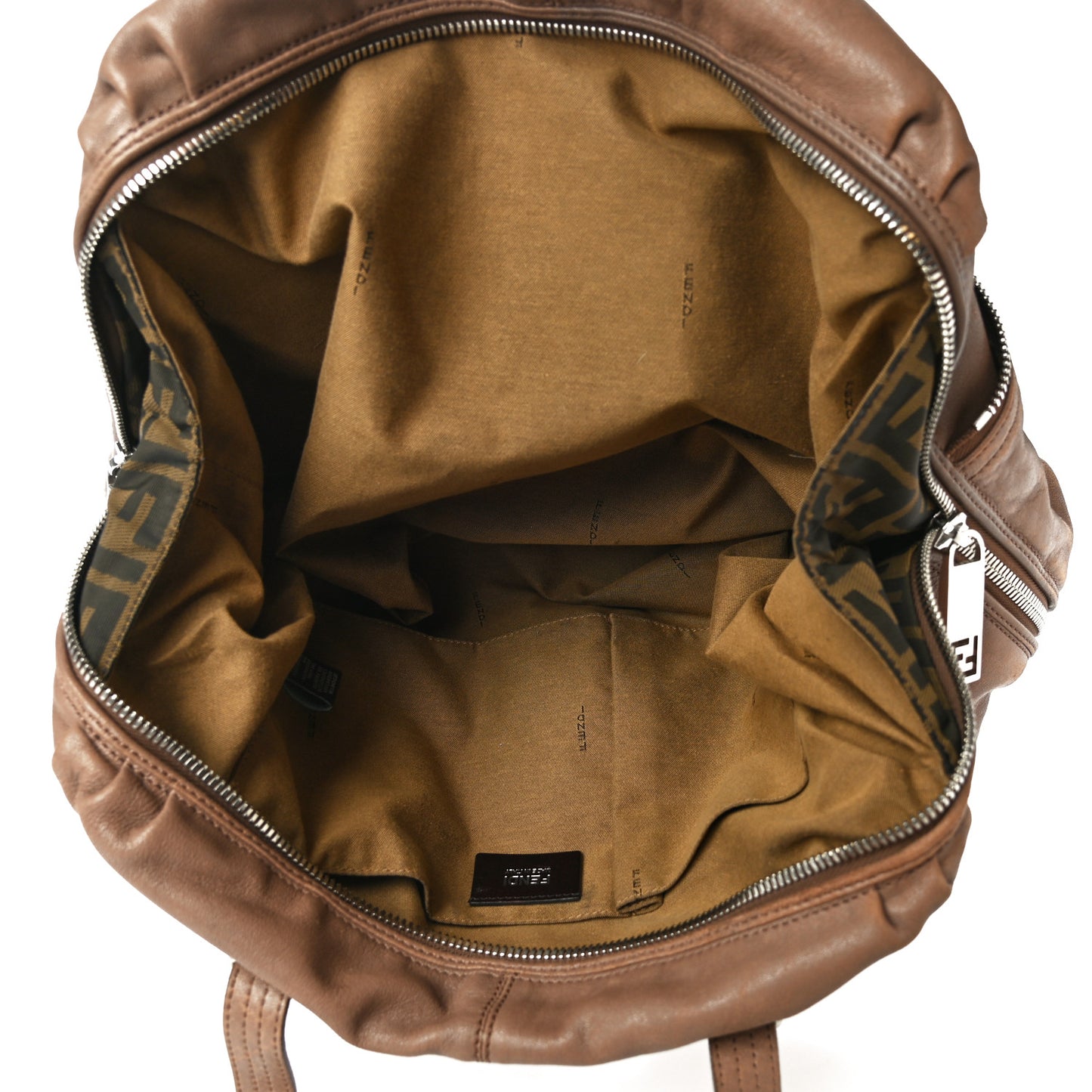 Sheepskin Zipper Satchel Beige