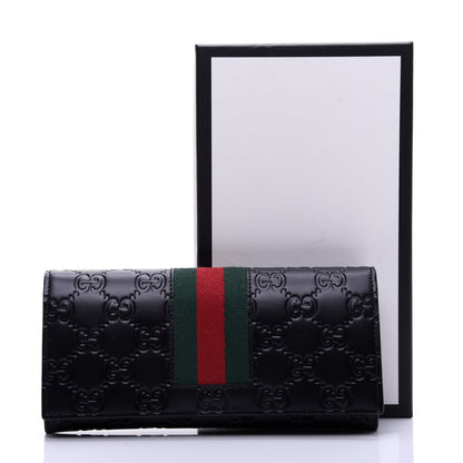 Gucci Guccissima Signature Web New Web Continental Wallet Black 10 of 10