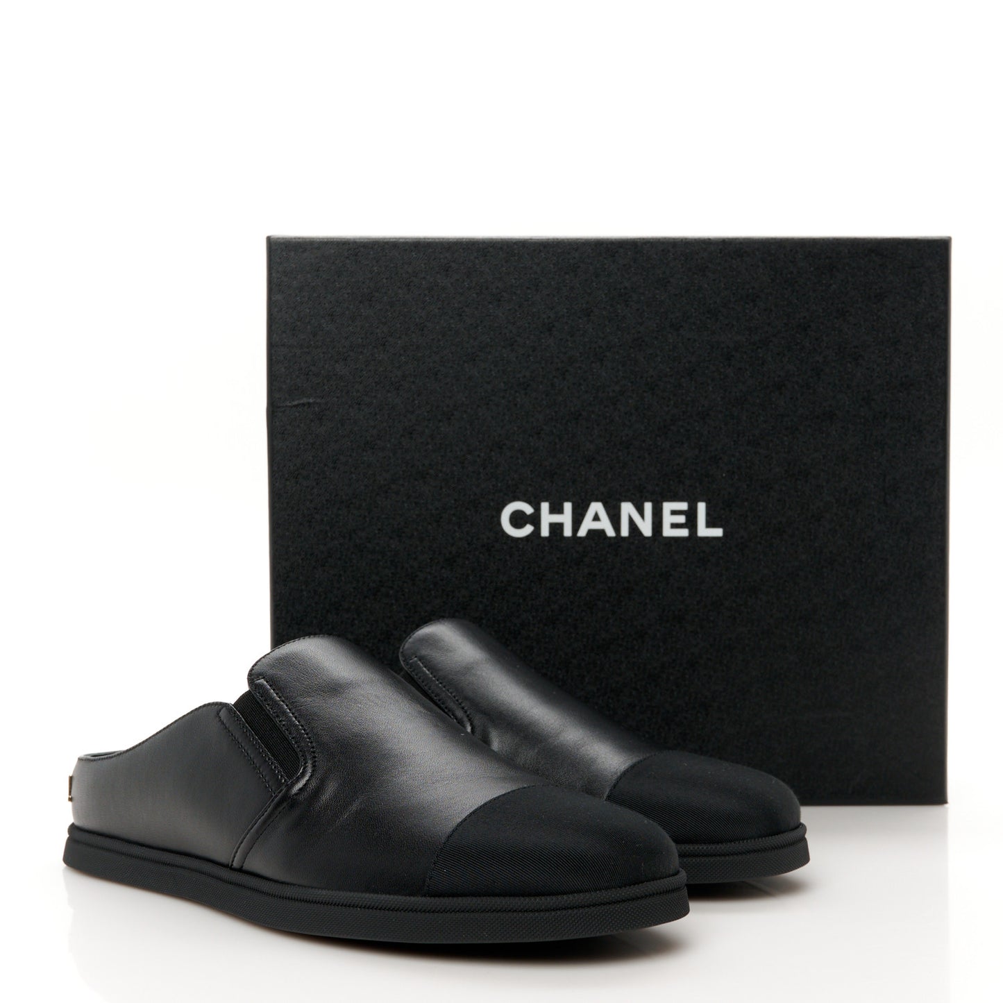 Lambskin Grosgrain Cap Toe Sneaker Mules 40 Black