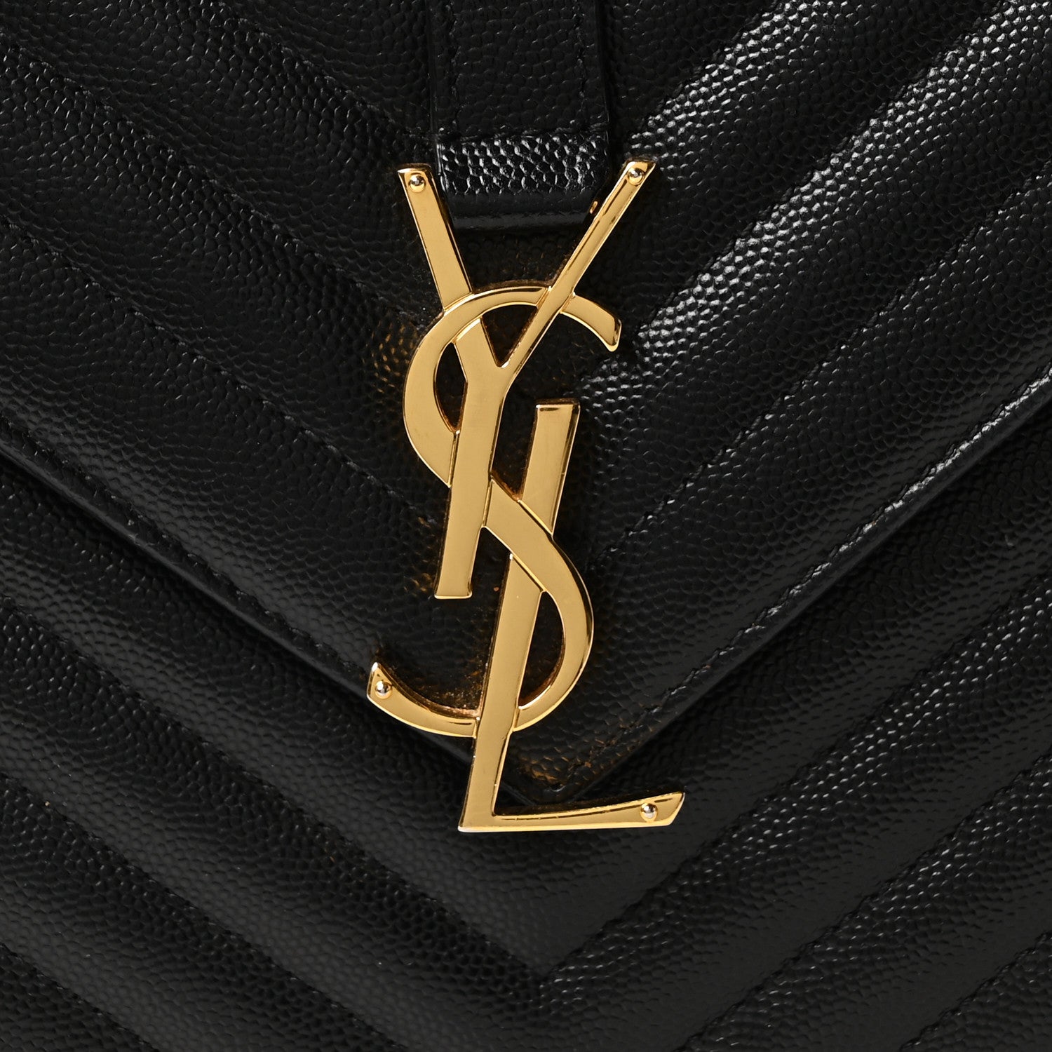 Saint Laurent Grain De Poudre Textured Mixed Matelasse Large Triquilt Monogram Satchel Black 8 of 10
