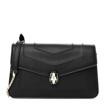 Bulgari Calfskin Serpenti Forever Chain Wallet Black 1 of 9
