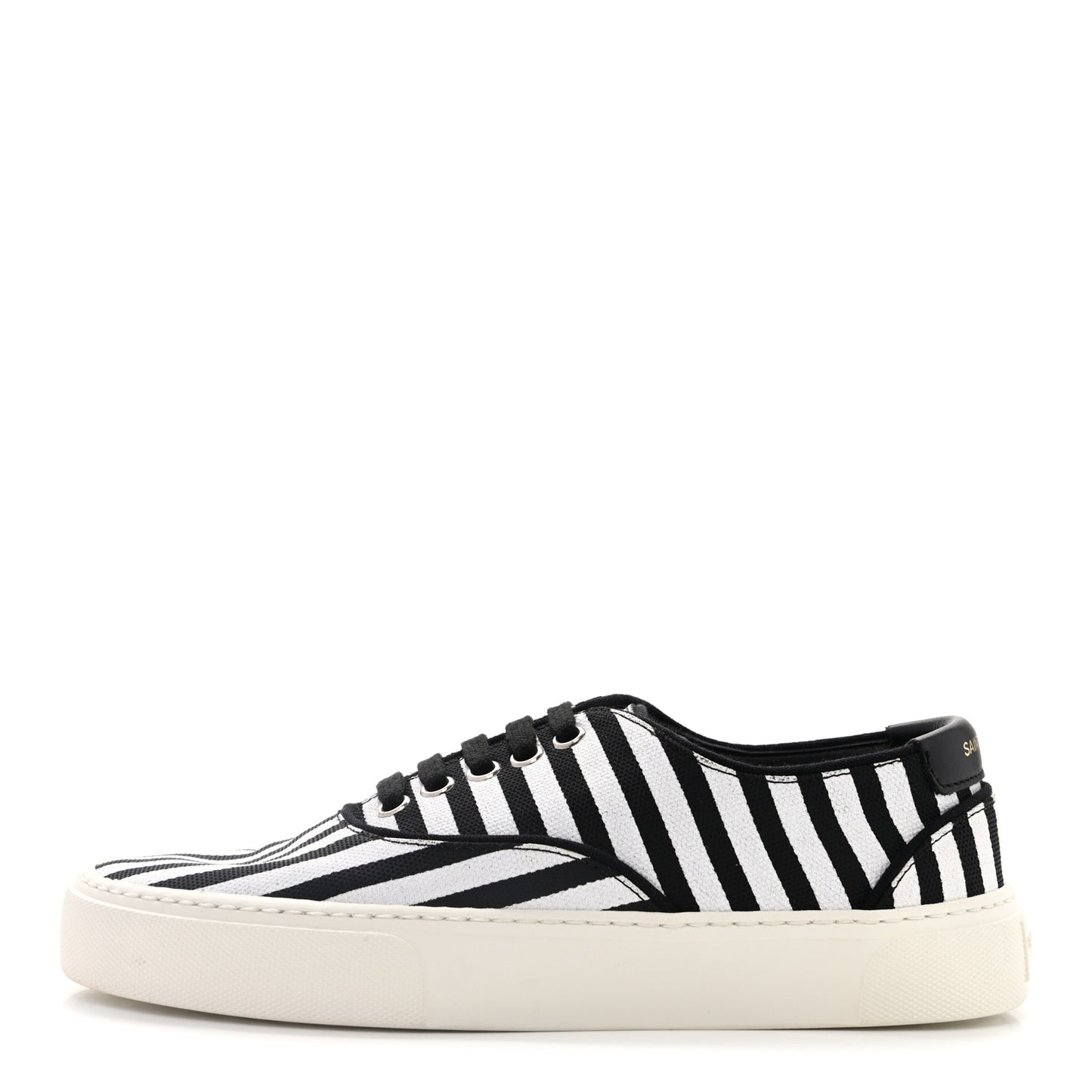 Canvas Striped Venice Low Top Sneakers 36.5 Black White