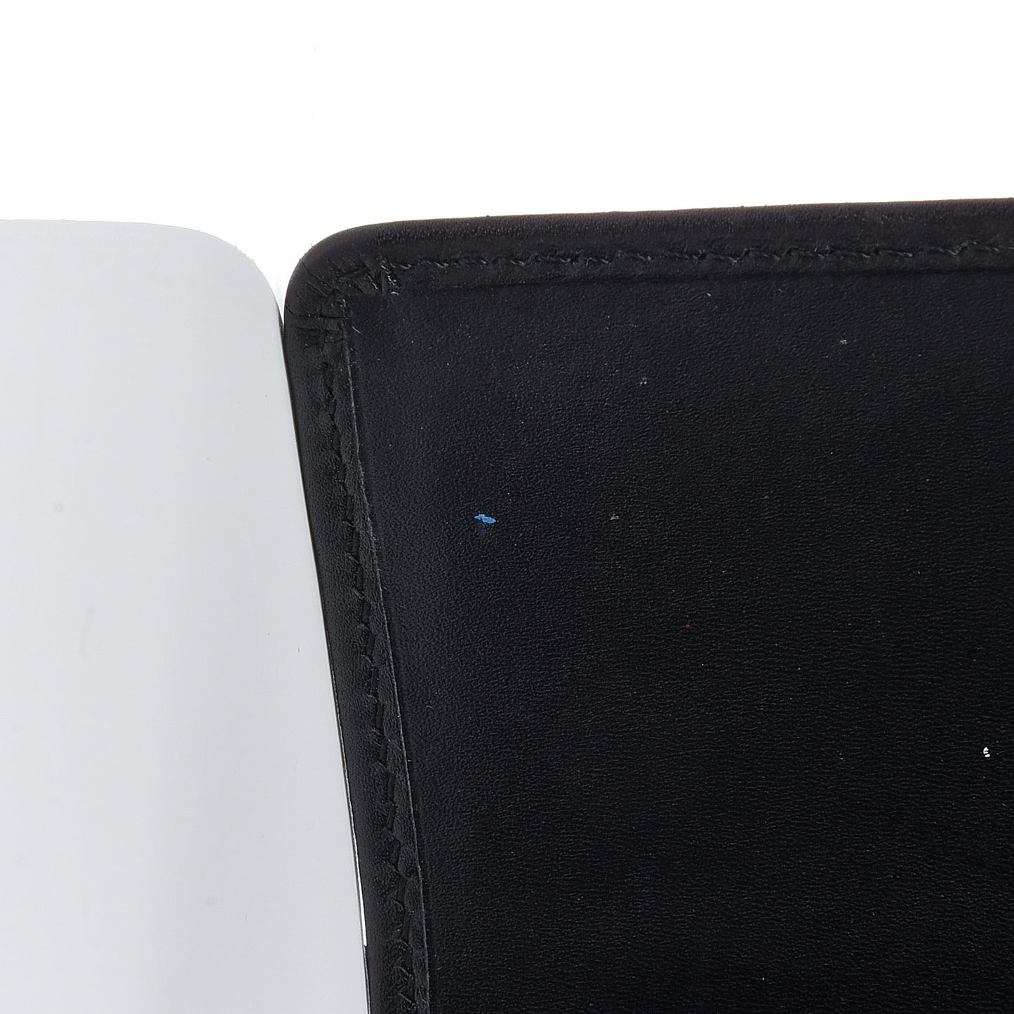 Calfskin Quilted Cambon Business Card Holder Black