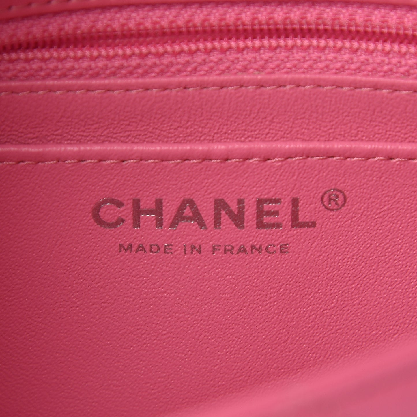 Lambskin Quilted Mini Rectangular Flap Dark Pink