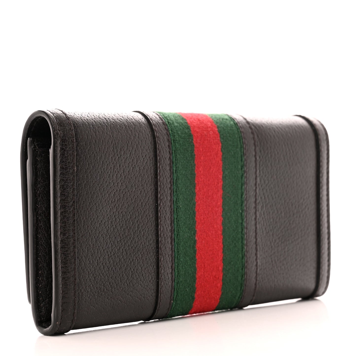 Calfskin Web Continental Wallet Brown