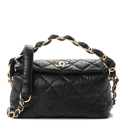 Chanel Crumpled Lambskin Quilted Small CC Links Shoulder Bag Black 1 of 10