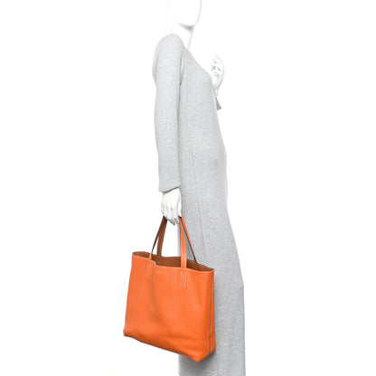Hermes Taurillon Clemence Double Sens 45 Reversible Tote Orange Gold 2 of 17