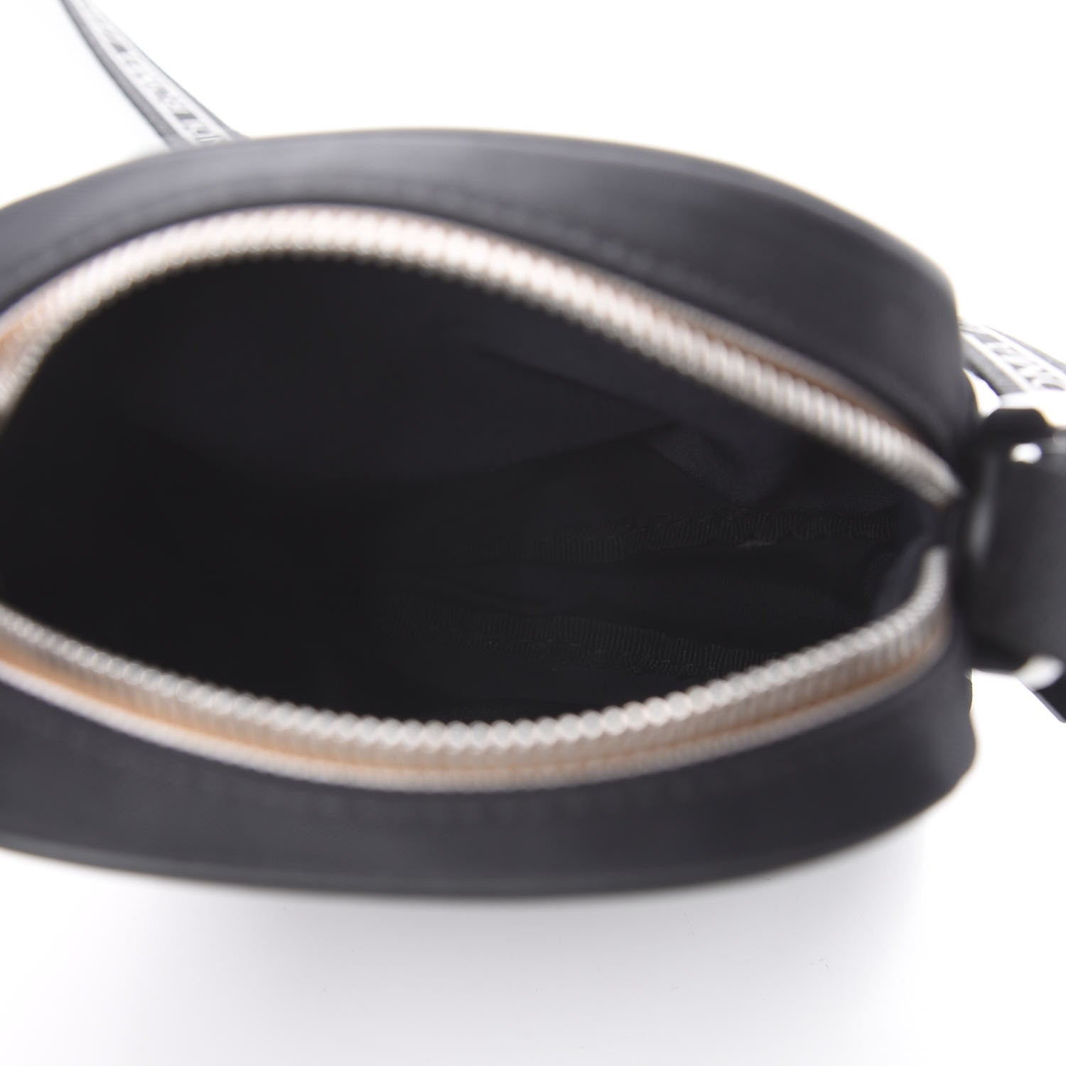 Fendi Nylon Vitello Century Pequin Logo Plate Small Crossbody Messenger Black 4 of 8