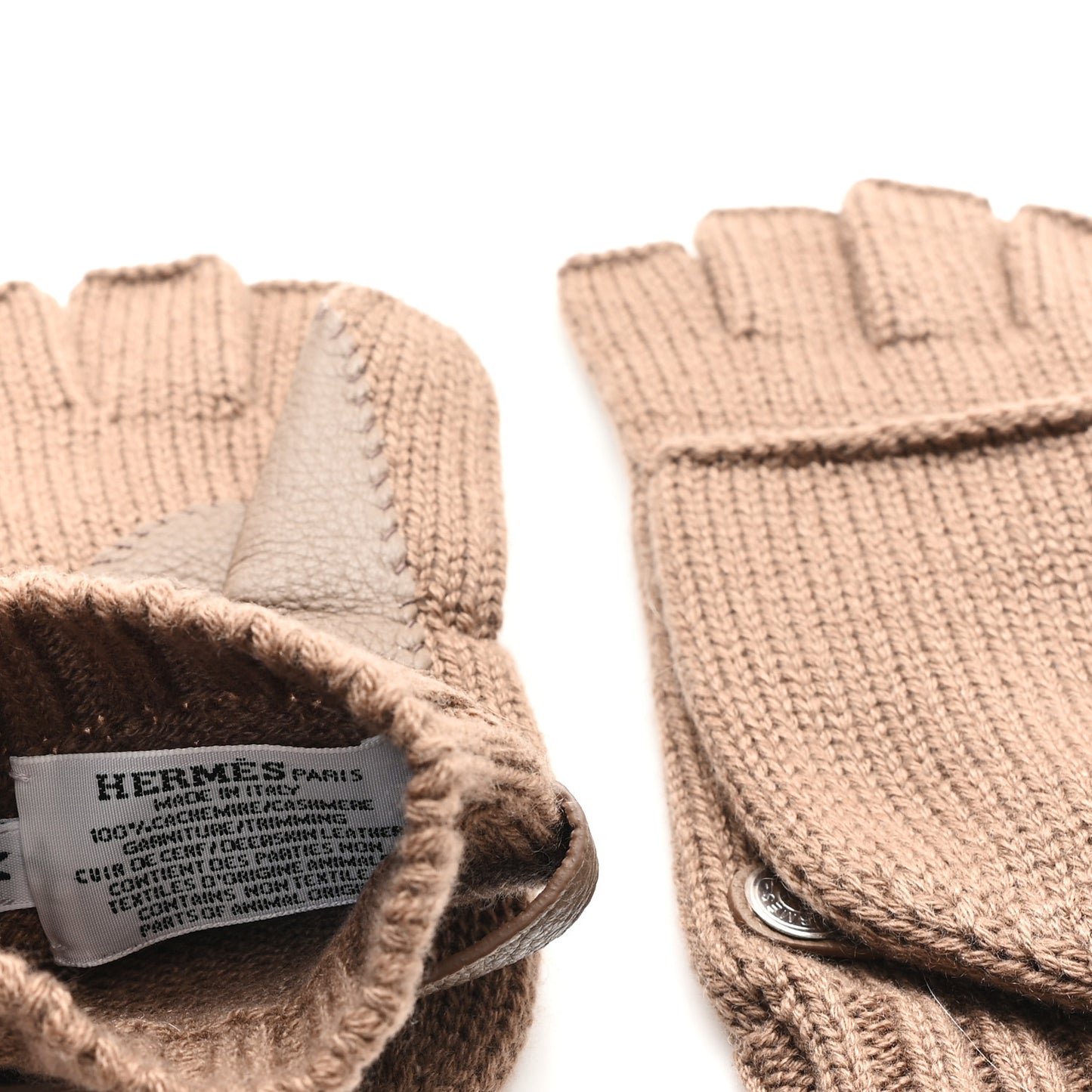 Cashmere Deerskin Baltimore Mittens M Etoupe