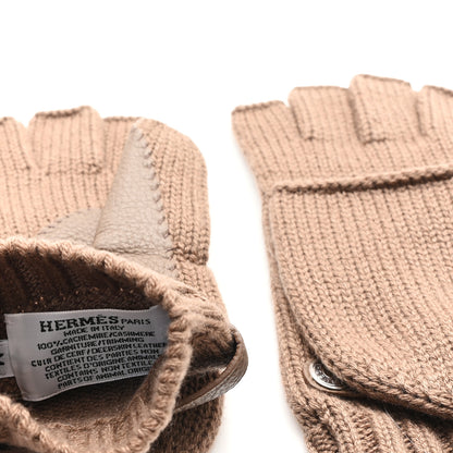 Hermes Cashmere Deerskin Baltimore Mittens M Etoupe 3 of 3