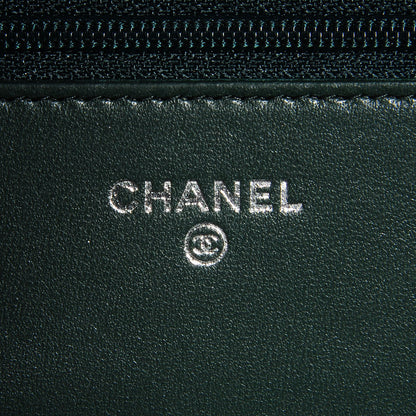 Chanel Lambskin Quilted Boy Wallet On Chain WOC Green 6 of 9
