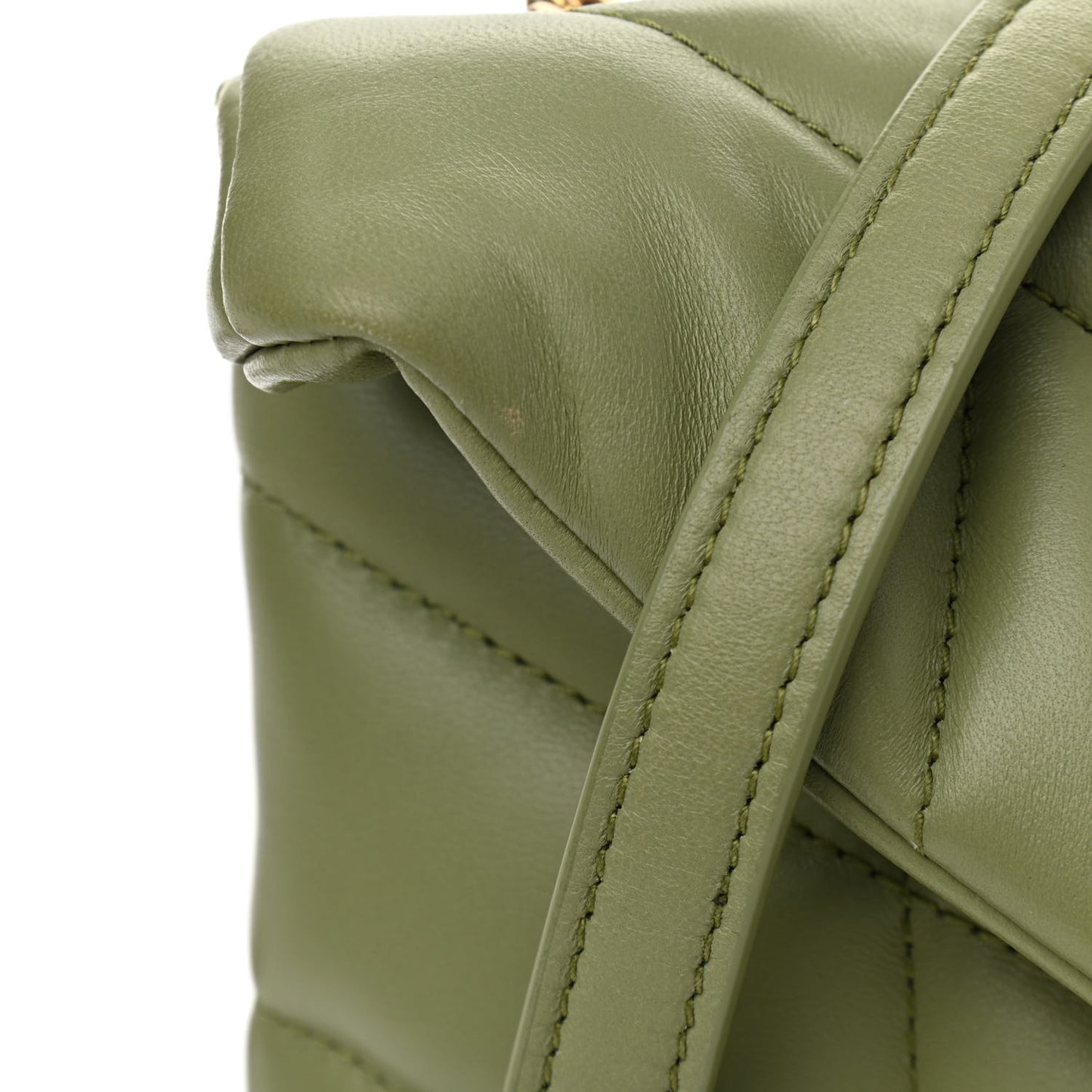 Lambskin Quilted Toy Loulou Puffer Monogram Chain Satchel Light Pistache