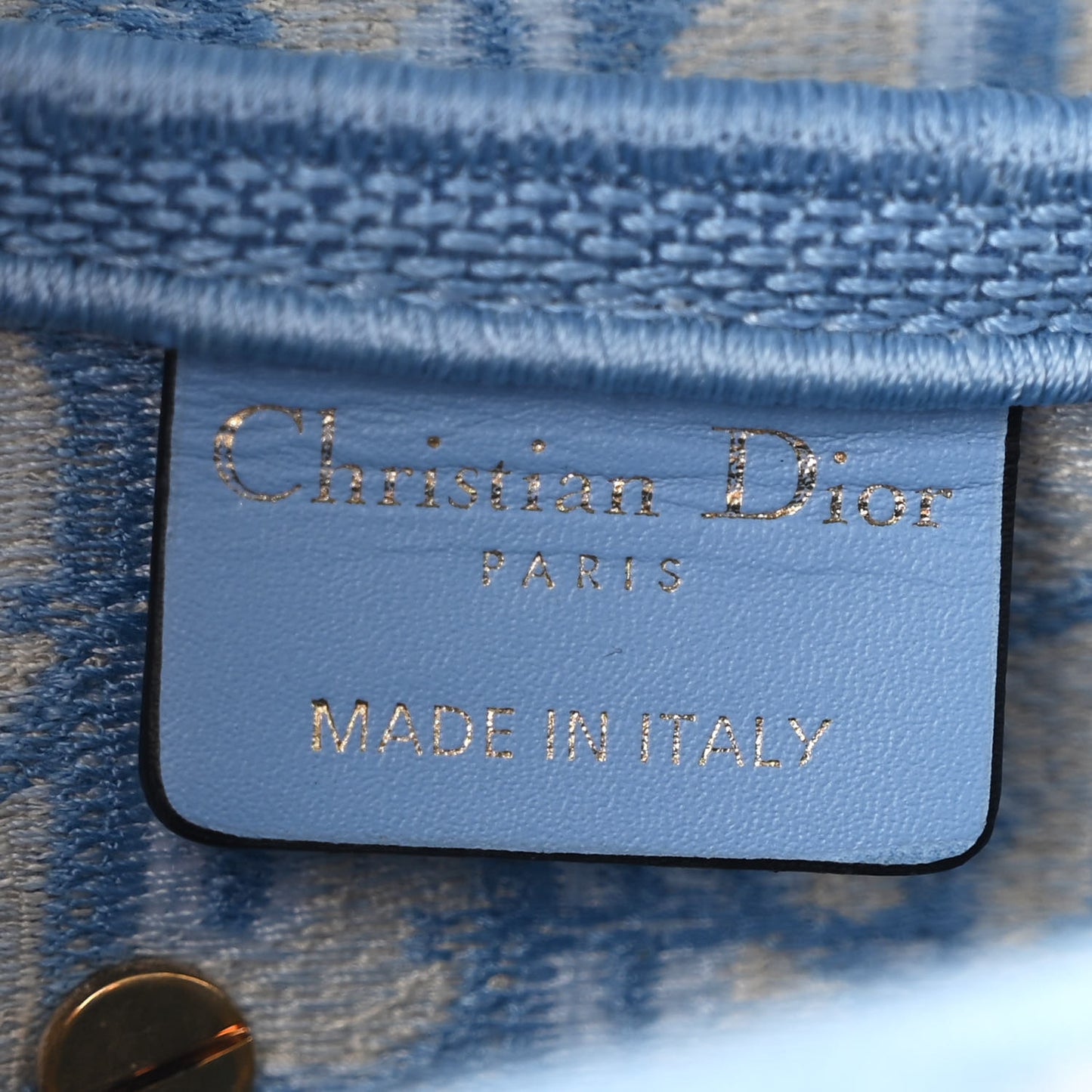 Oblique Embroidered Saddle Bag Cornflower Blue