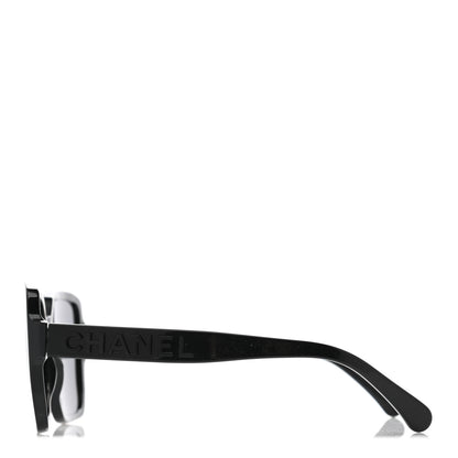 Chanel Acetate Polarized Square Sunglasses 5408 Black 3 of 7