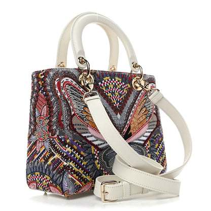 Christian Dior Calfskin Embroidered Butterfly Medium Lady Dior Multicolor 2 of 4