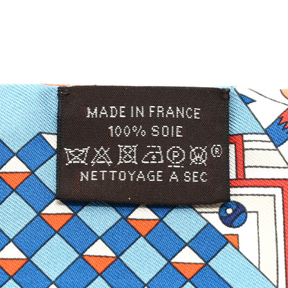 Hermes Silk De l'Ombrelle Aux Duels Twilly Bleu Potiron Creme 3 of 3