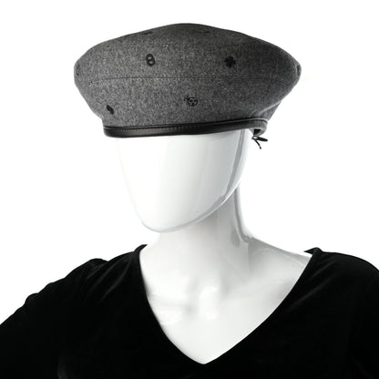 Hermes Cashmere Lambskin Saint-Honore Charms Beret 57 Charbon 2 of 8