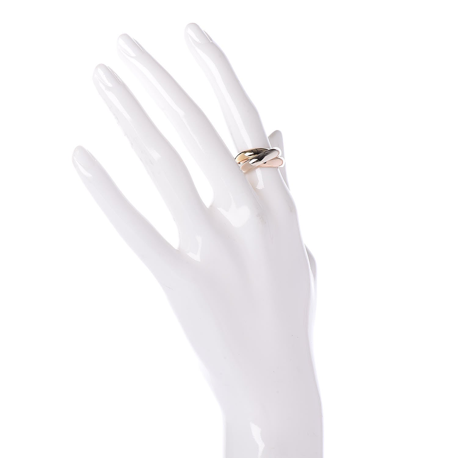 Cartier 18K Pink Yellow White Gold Classic Trinity Ring 50 5.25 2 of 4