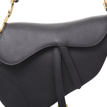 Christian Dior Grained Calfskin Saddle Bag Black 9 of 9