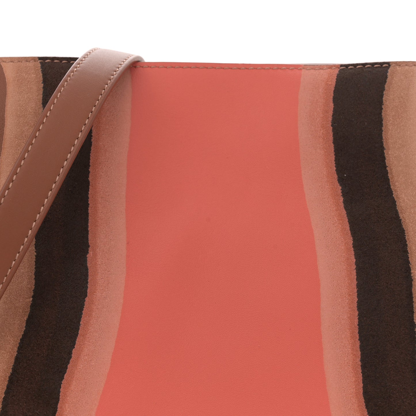 Nappa Calfskin Suede Medium Flamenco Landscape Knot Clutch Pecan Parrot Pink