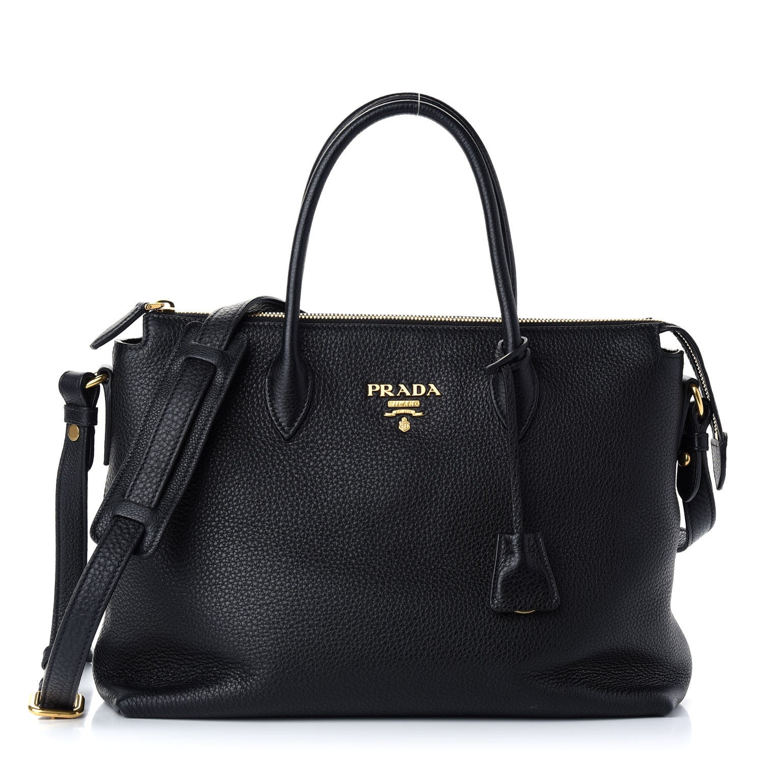 Prada Vitello Daino Shopping Tote Black 1 of 9