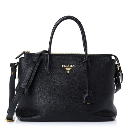 Prada Vitello Daino Shopping Tote Black 1 of 9