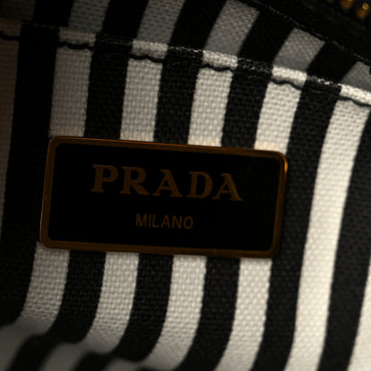 Prada Canapa Small Logo Tote Black Talco 6 of 13