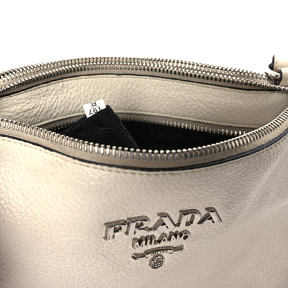 Prada Vitello Phenix Double Zip Crossbody Bag Bianco 9 of 13
