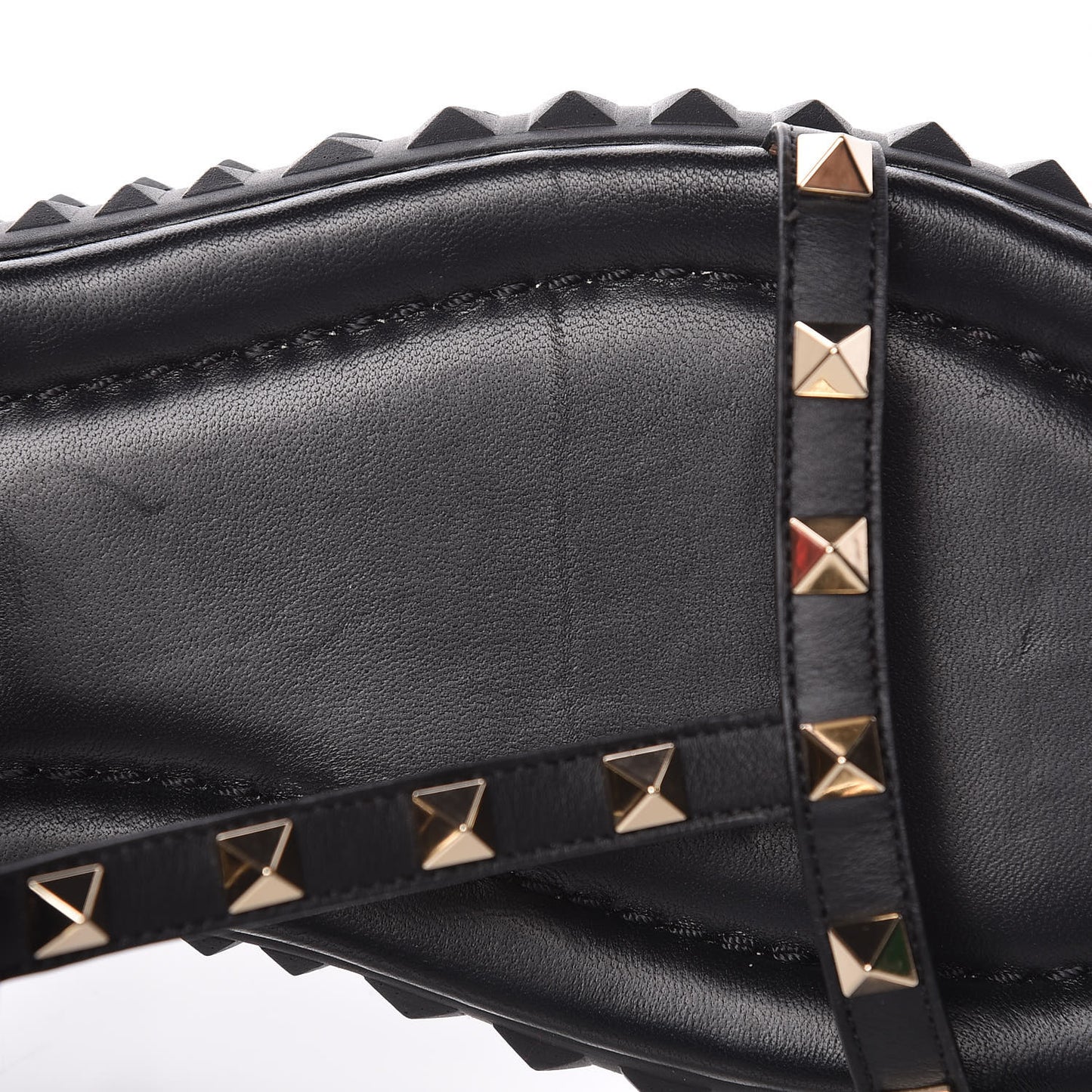 Calfskin Rockstud Gladiator Sandals 39 Black