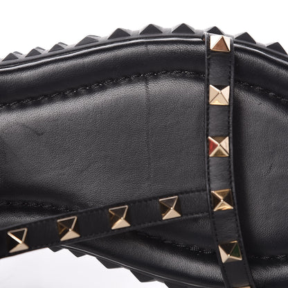Valentino Garavani Calfskin Rockstud Gladiator Sandals 39 Black 8 of 9