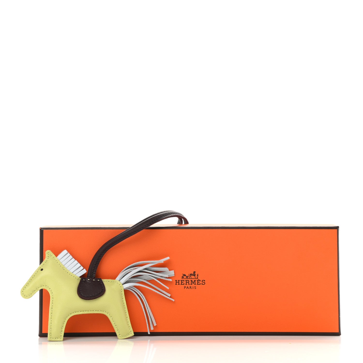 Hermes Milo Lambskin Grigri Rodeo Horse Bag Charm PM Jaune Bourgeon Bleu Brume Rouge Sellier 4 of 4