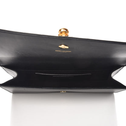 Saint Laurent Calfskin Classic Monogram Tassel Clutch Black 5 of 8