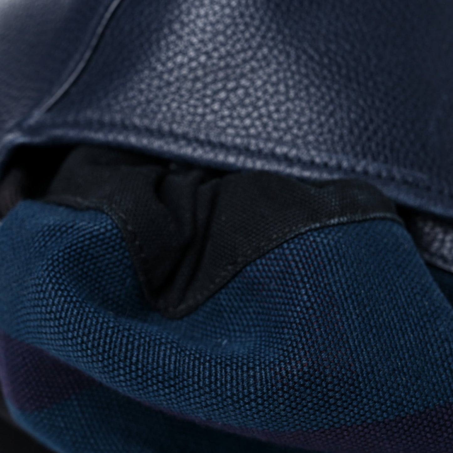 Grain Calfskin Canvas Mega Check Drifton Backpack Blue