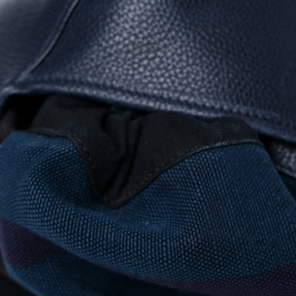 Burberry Grain Calfskin Canvas Mega Check Drifton Backpack Blue 15 of 19
