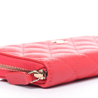 Chanel Caviar Quilted Small Gusset Zip Around Wallet Red 9 of 13