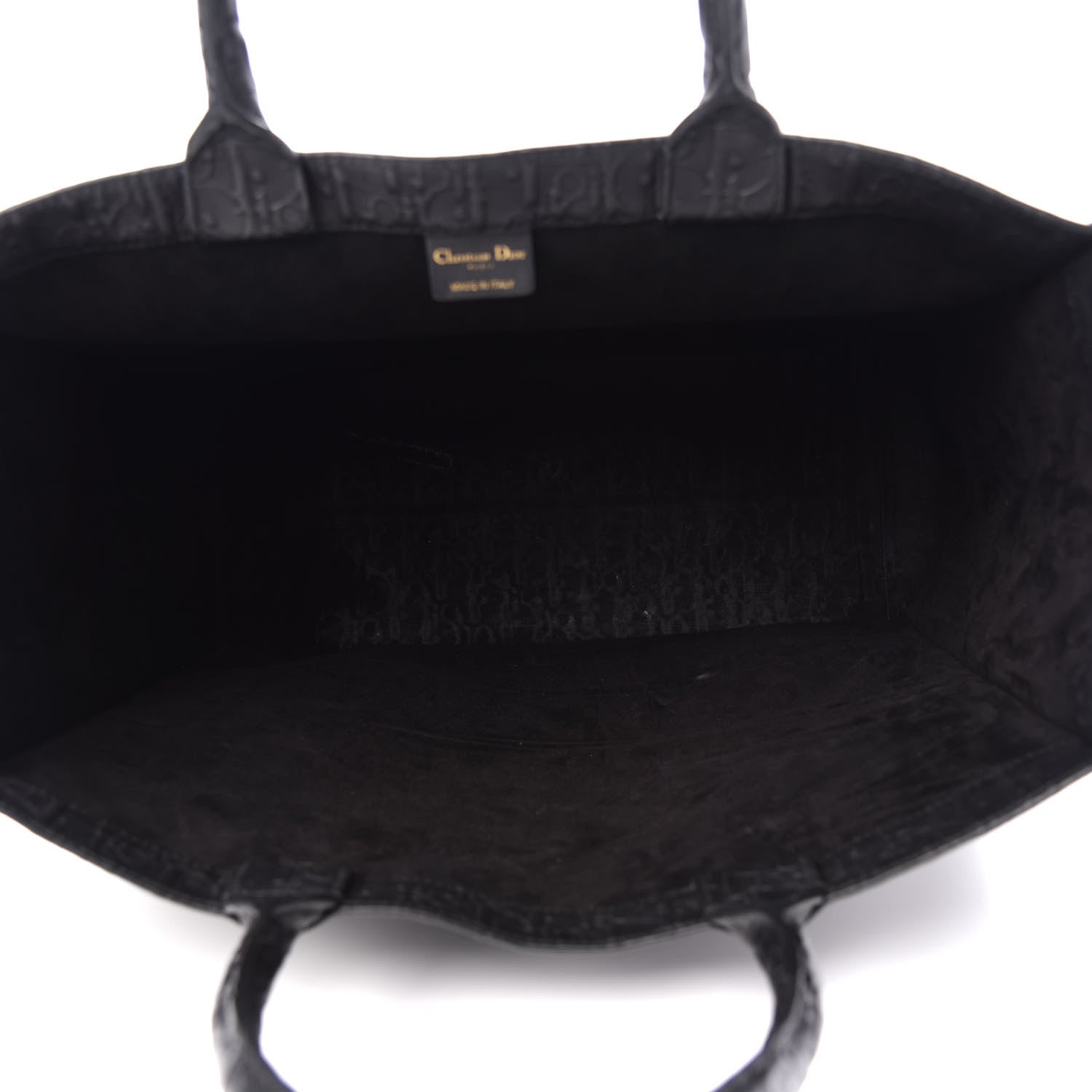 Christian Dior Oblique Calfskin Embossed Book Tote Black 5 of 10