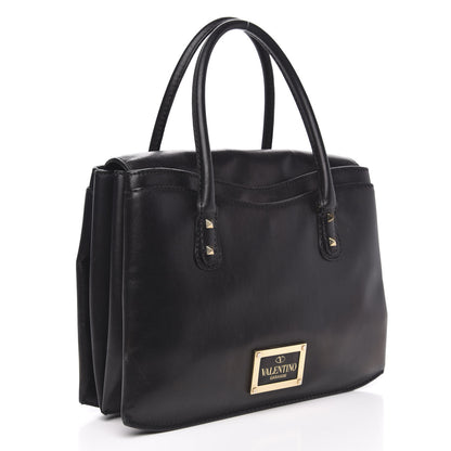 Valentino Garavani Vitello Rockstud Accordion Satchel Black 3 of 16