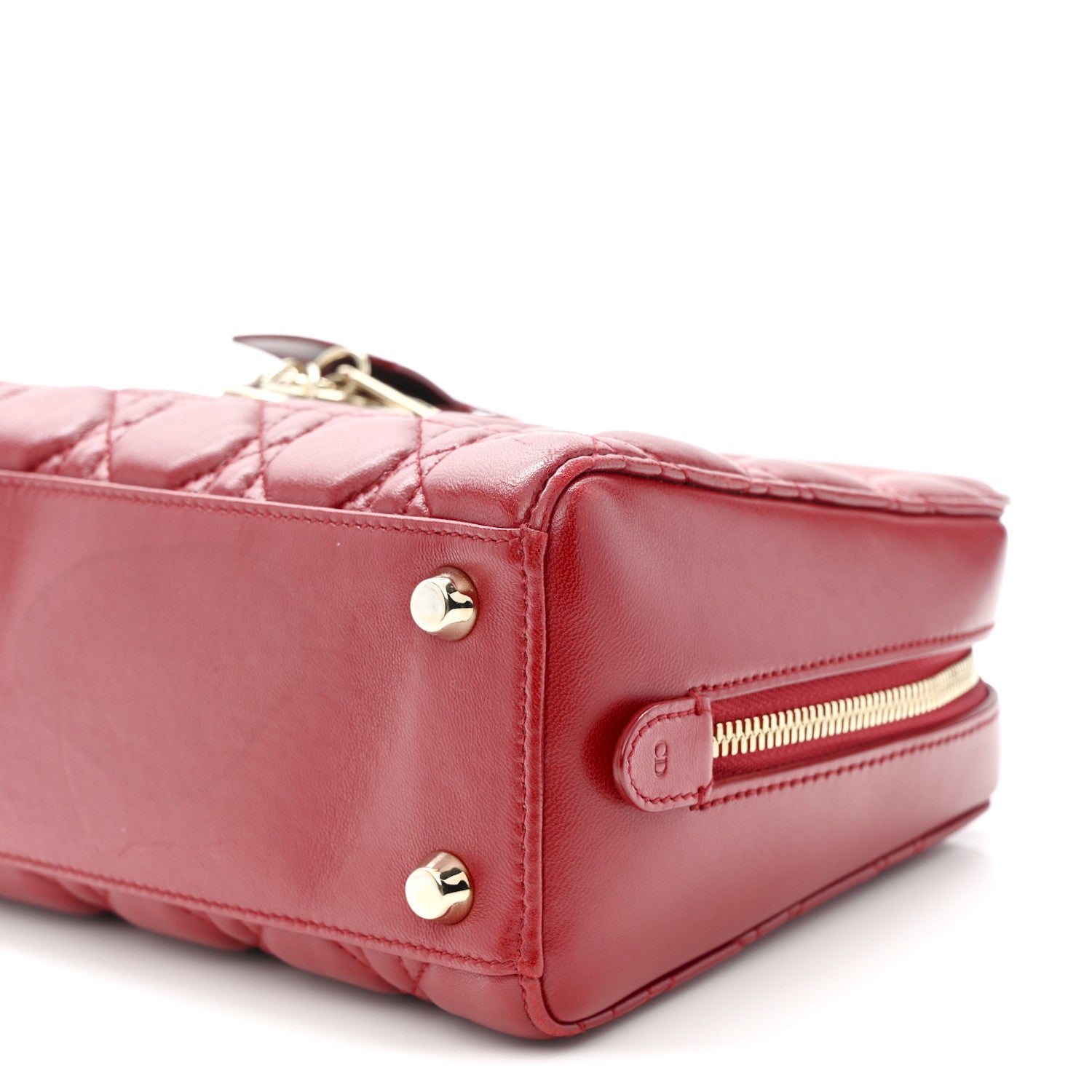 Christian Dior Lambskin Cannage Lily Tote Dark Red 10 of 14