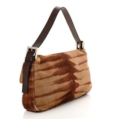 Fendi Calf Hair Zebra Print Baguette Brown 3 of 11